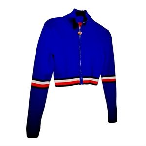 Tommy Hilfiger royal blue,  medium zip front knit sweater